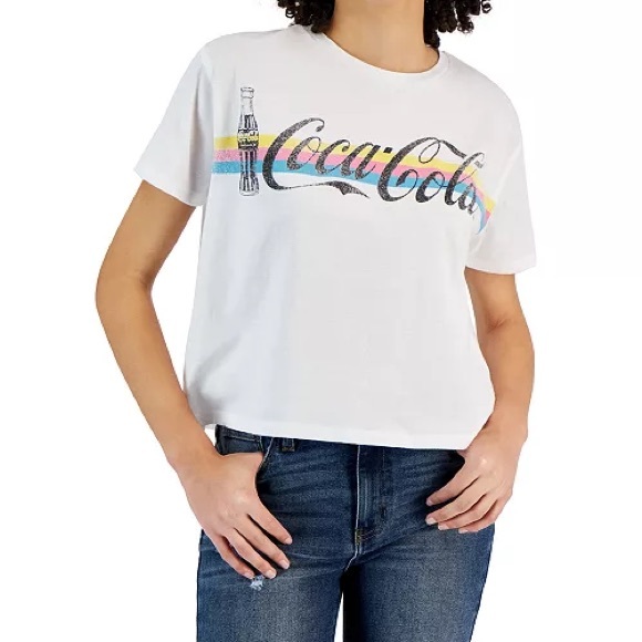 Coca Cola Tops - Coca-Cola White Tee with Colorful Logo